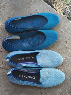 Rothy’s Indigo Cloud Loafers  + Square Toe in Dark Blue 10.5